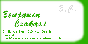 benjamin csokasi business card